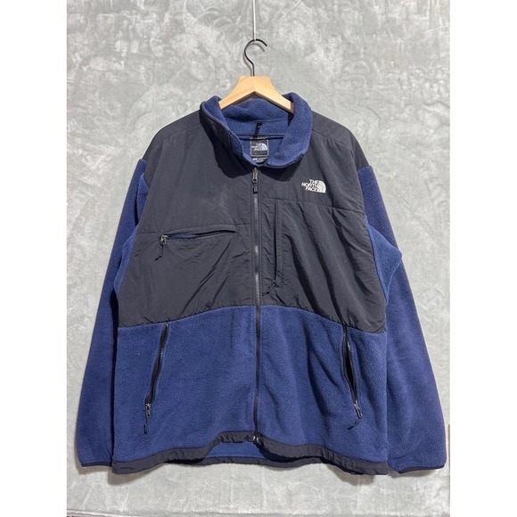 The North Face Jacket Men's XXL Black Navy Blue Denali Fleece Zip Pockets Winter - Picture 1 of 7
